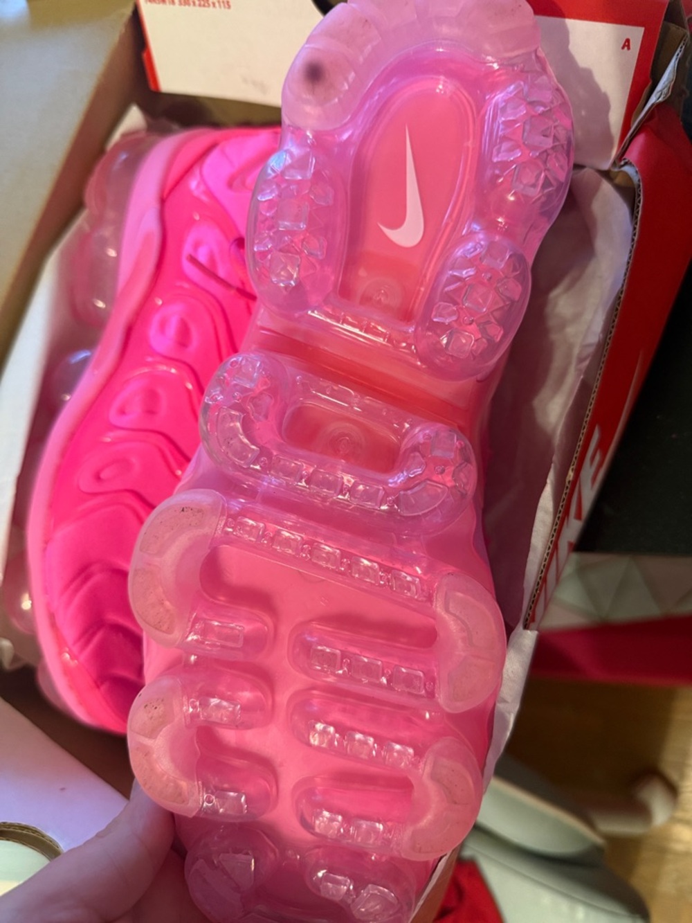 Nike Women's Hot Pink Air VaporMax Sneakers - Picture 2 of 3
